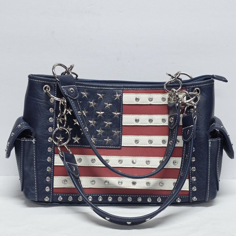 Western Origin American Pride Concealed Flag Stars and Stripes Bag Faux Leather